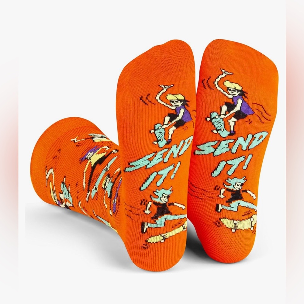 NEW Lavley Send It! Skateboard Socks Funny Gift Skateboarders Unisex 6-13